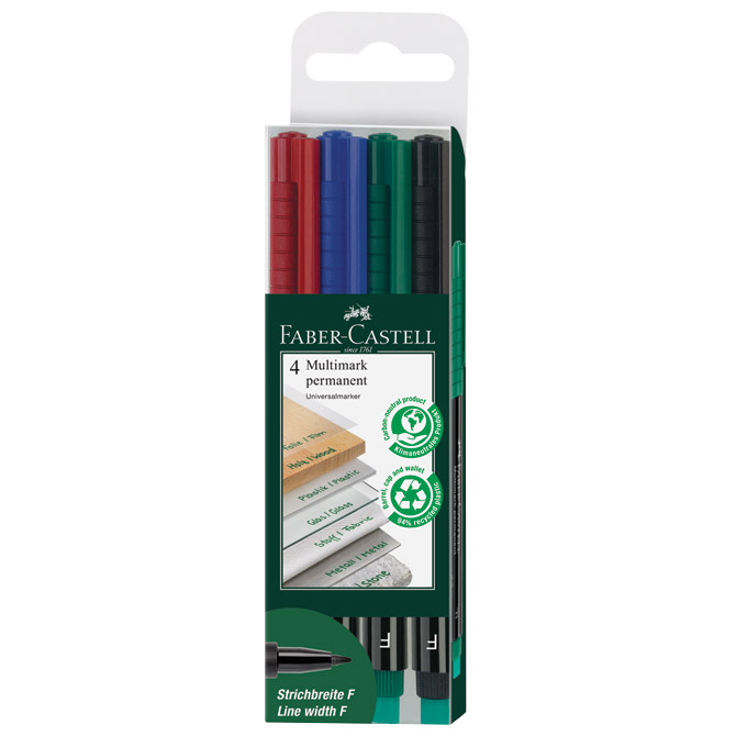 Flomaster permanentni F - fine line Faber-Castell set od 4 boje