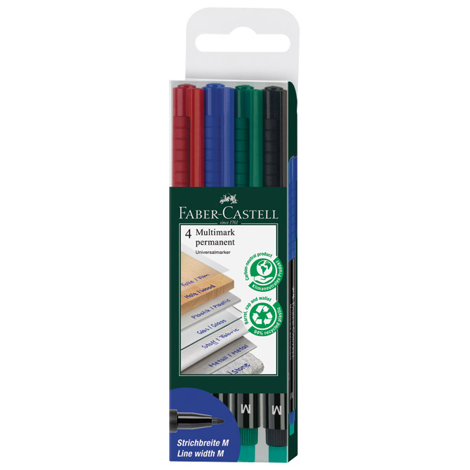 Flomaster permanentni M  Faber-Castell set od 4 boje