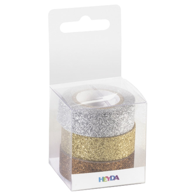 Traka Deco ljepljiva 15mmx3m glitter 3 komada Heyda