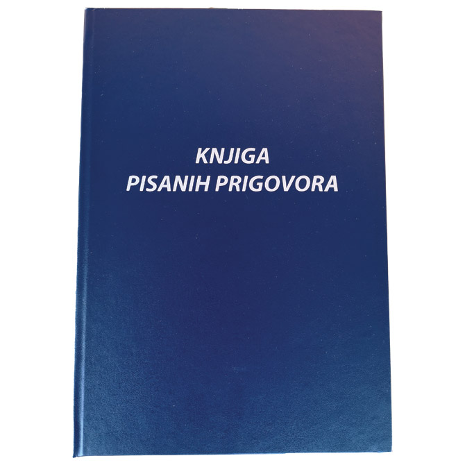 Obrazac knjiga prigovora plava