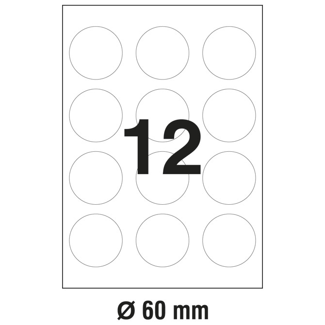 Etikete ILK promjera 60 mm 100 listova Markin