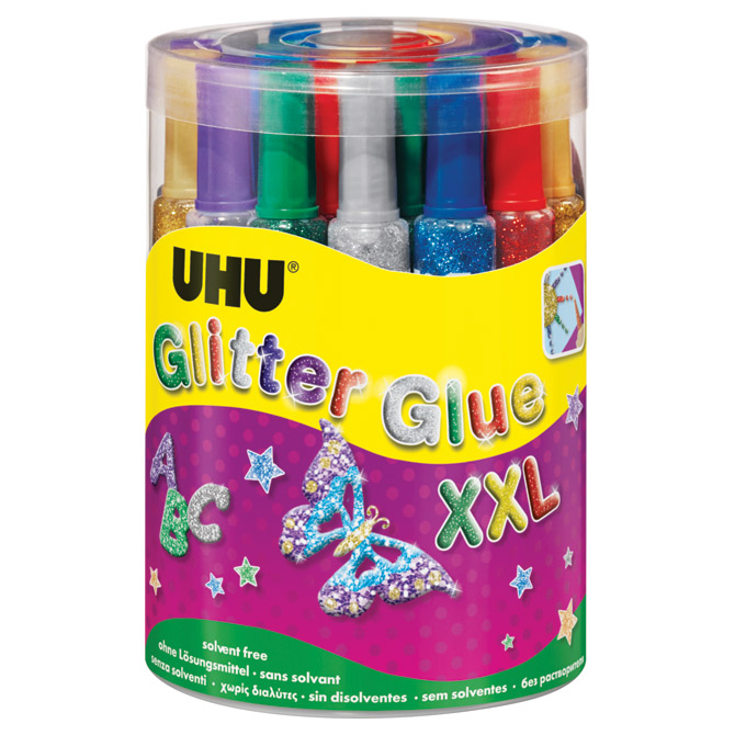 Ljepilo glitter glue 24 komada UHU više boja