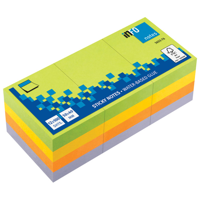 Blok samoljepljiv 40x50 mm 1200 listova Global Notes