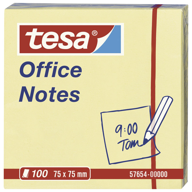 Blok samoljepljiv  75x75mm 100 listova Office notes Tesa žuti