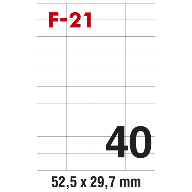 Pravokutne naljepnice na A4 papiru