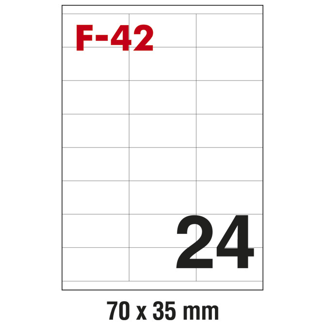 Pravokutne naljepnice na A4 papiru