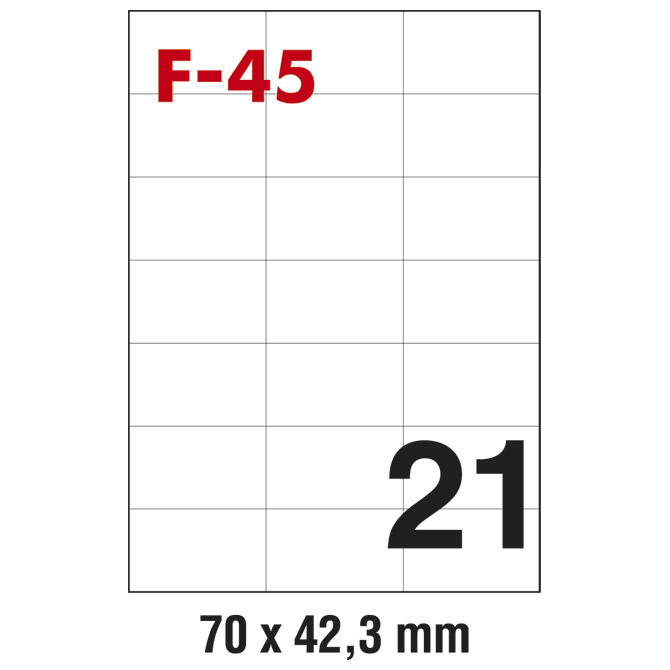 Pravokutne naljepnice na A4 papiru