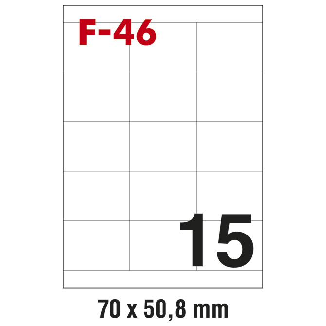 Pravokutne naljepnice na A4 papiru