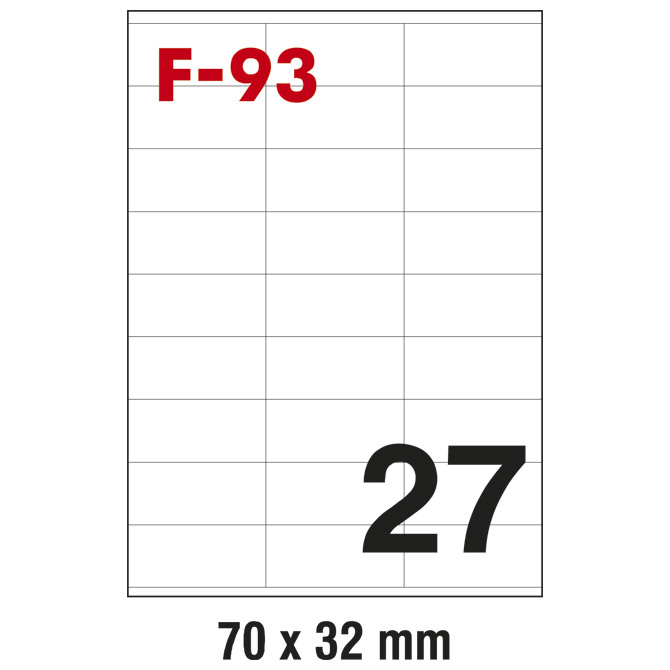 Pravokutne naljepnice na A4 papiru